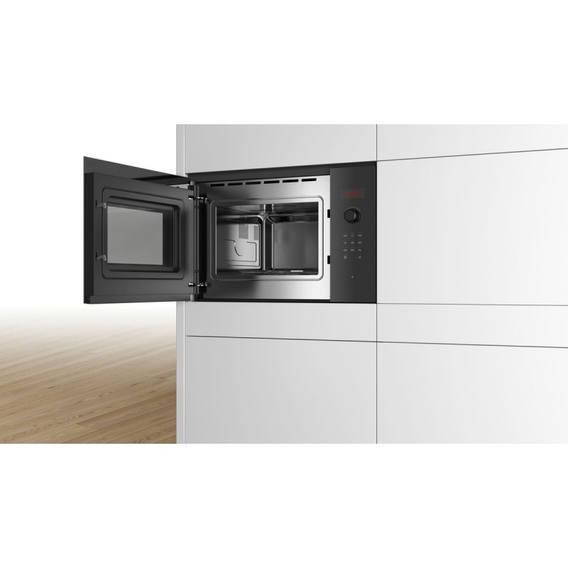 Bosch BFL523MB1F - Serie 4 - Inbouwmagnetron - 38x59 cm - 20 l - Zwart - Eenvoudig te reinigen met hydrolyse