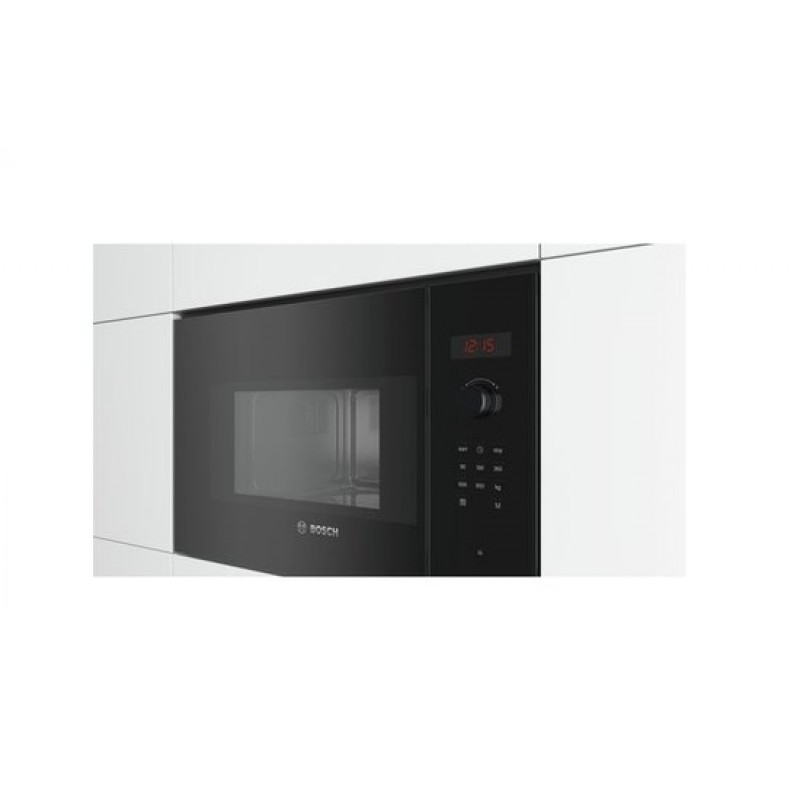 Bosch BFL523MB1F - Serie 4 - Inbouwmagnetron - 38x59 cm - 20 l - Zwart - Eenvoudig te reinigen met hydrolyse