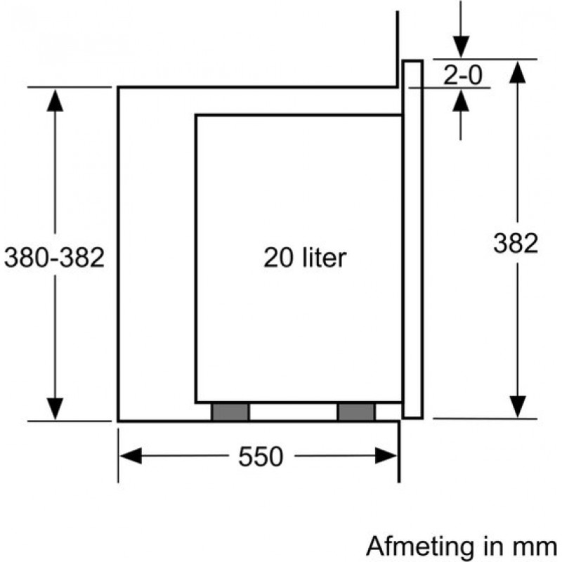 Bosch BFL523MB1F - Serie 4 - Inbouwmagnetron - 38x59 cm - 20 l - Zwart - Eenvoudig te reinigen met hydrolyse