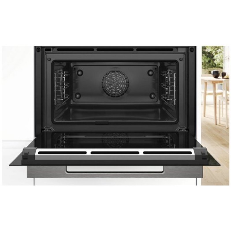 Bosch CBG7741B1 - Serie 8 - Compacte oven - 60 cm x 45 cm - Air Fry-functie: voor perfect en gezonde gefrituurde gerechten - Eenvoudig te reinigen met pyrolytische zelfreiniging - Home Connect