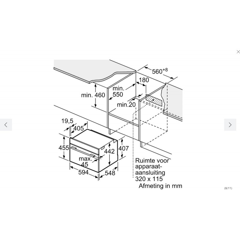 Bosch Serie 8 CMG7241B1 - Inbouw combi-oven - 45 cm - TFT-touchdisplay
