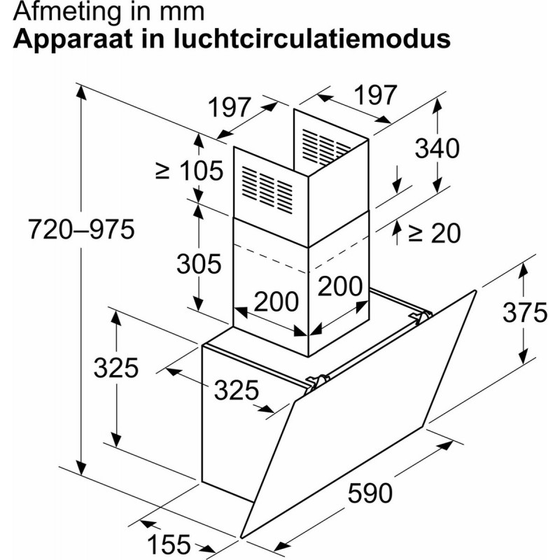 Bosch Serie 2 DWK65DK60 - Afzuigkap