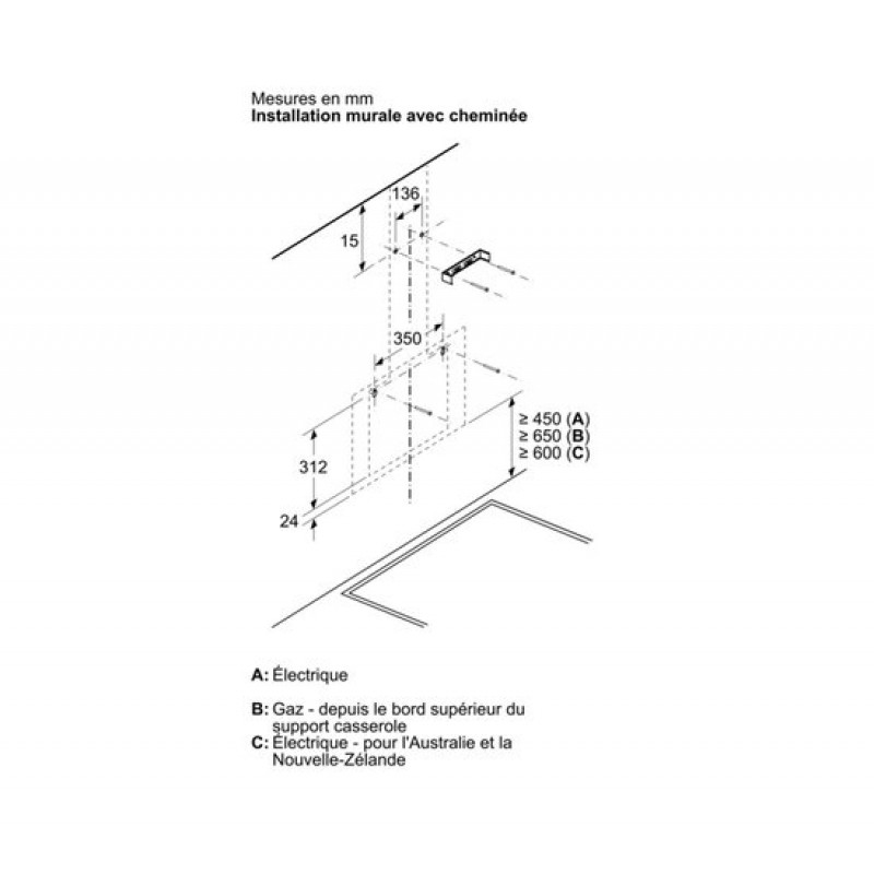 Bosch DWK85DK60 - Serie 2 - Afzuigkap - Wandshouwkap - 80 cm - Motor met laag geluidsniveau - Ledverlichting - Zwart