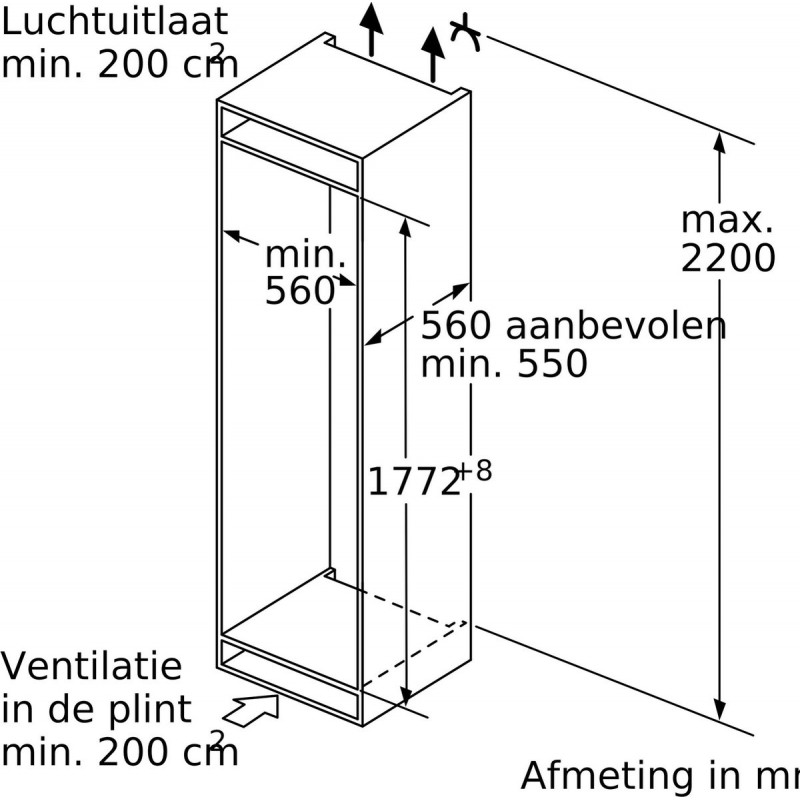 Bosch Serie 4 GIN81VEE0 - Inbouwvriezer