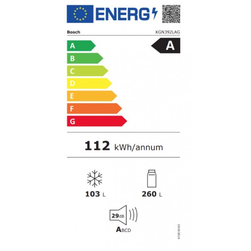 BOSCH KGN392LAG Serie 4 Koel-vriescombinatie (A, 363 l, 2030 mm hoog, metaallook)