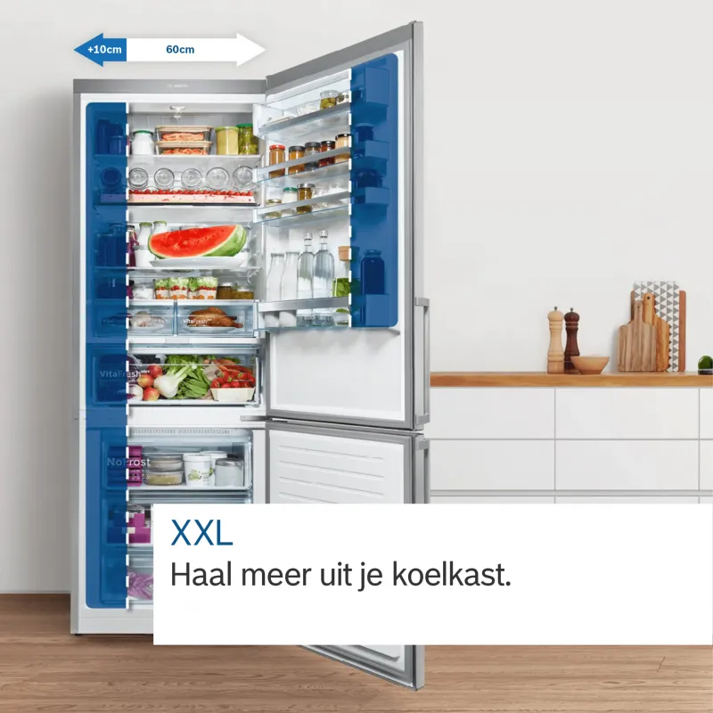 BOSCH KGN492LDF - Koel-vriescombinatie - breedte 70 cm - hoogte 203 cm - inhoud 440 l - NoFrost