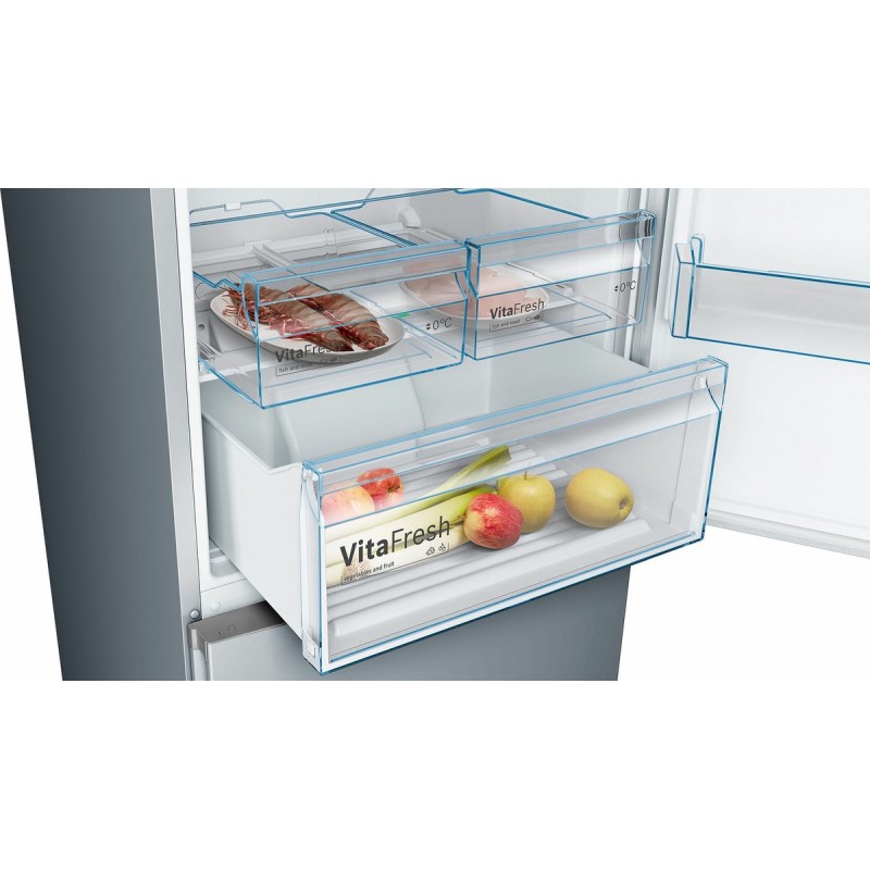 Bosch KGN49XLEA - Serie 4 - Koel-vriescombinatie - Extra breed - RVS - NoFrost nooit meer ontdooien - VitaFresh: houdt etenswaren langer vers in gekoelde lades