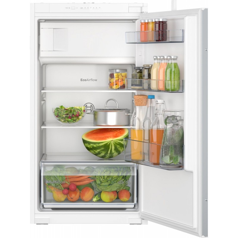 Bosch KIL32NSE0 - Serie 2 - Inbouwkoelkast - Inbouw koelkast met vriesvak - 102.1 cm x 54.1 cm - Multi Box XXL: een extra ruime lade voor groente en fruit - Led verlichting