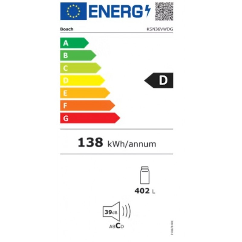 Bosch KSN36VWDG - Serie 4 - Kastmodel koelkast - Extra veel inhoud 402L, Total No Frost - Vitafresh XXL 0°C: houd etenswaren langer vers met extra ruime vershoudlades - Home Connect - Wit