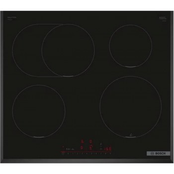 Bosch PIF651HC1E Serie 6 Inductiekookplaat - 60 cm - 4 Zones inclusief Braadzone (28 cm) - DirectSelect - PowerBoost - Home Connect - Zwart Glas