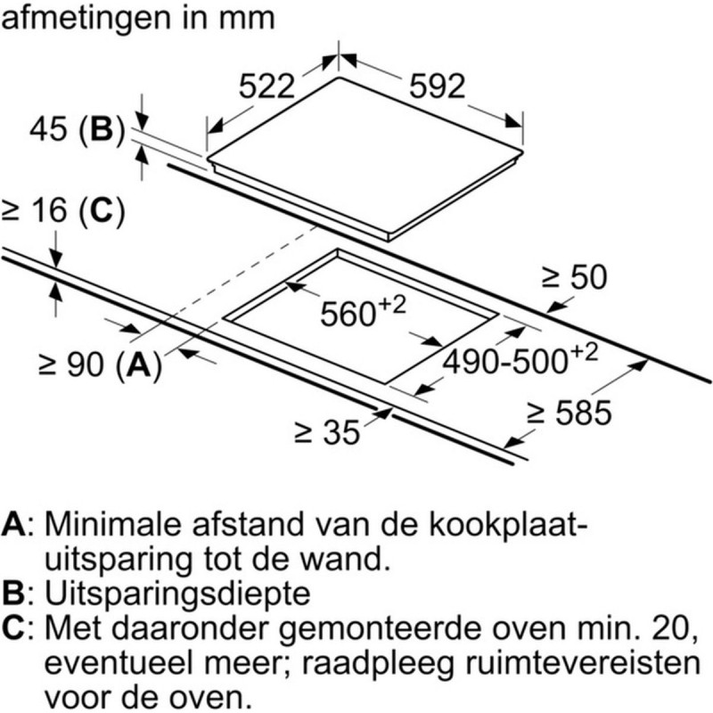 Bosch PKE611BA2E - Inbouw keramische kookplaat - 60 cm