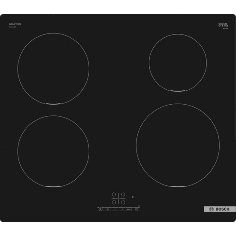 Bosch PUE611BB5D - Serie 4 - Inbouw Inductiekookplaat - 60 cm - Power Boost: tot wel 35% meer vermogen - Touch Select: selecteer makkelijk je gewenste kookzone en vermogensstand