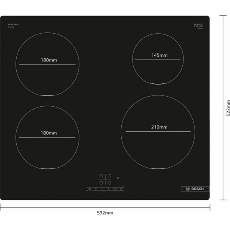 Bosch PUE611BB5E - Inductie kookplaat -60cm - 4 pits