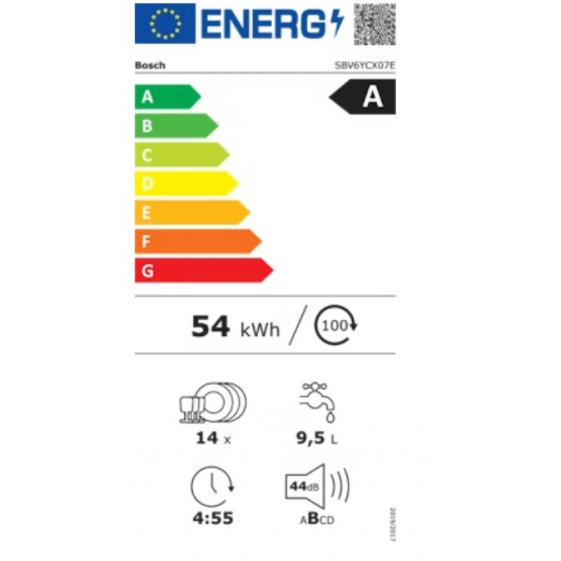 Bosch Serie 6 SBV6YCX07E – Volledig geïntegreerde vaatwasser – 60 cm – XXL – Energielabel A