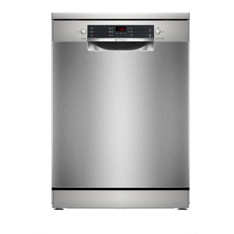 Bosch SMS26AI01F - Serie 2 - Vaatwasser - Vrijstaande vaatwasser - 60 cm - Geborsteld staal -Extra Droog: optie voor extra grondige droogresultaten