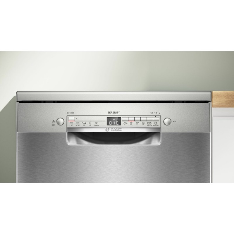 Bosch SMS2HTI02E - Serie 2 - Vrijstaande vaatwasser - 60 cm - Geborsteld staal - Anti-fingerprint - Energielabel D - Home Connect