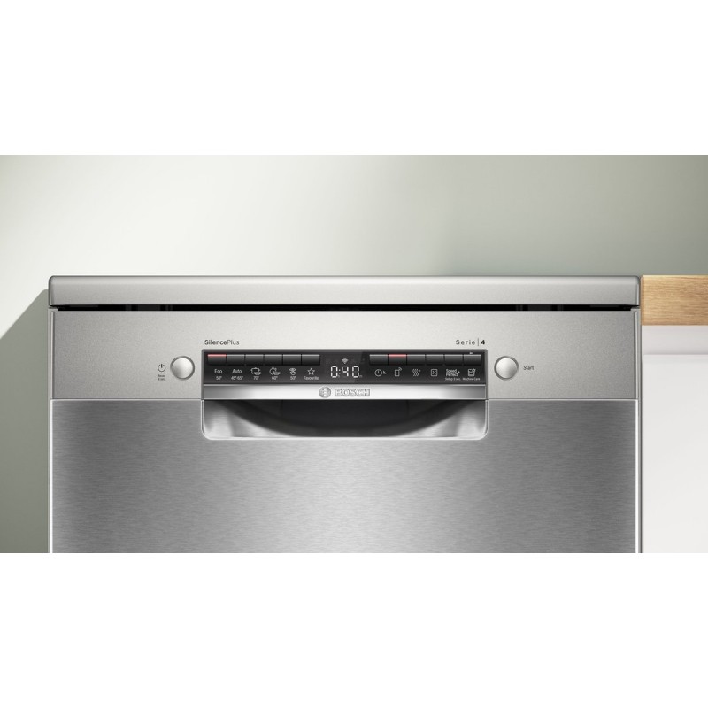 Bosch SMS4EAI28E - Serie 4 - Vrijstaande vaatwasser - 60 cm - Geborsteld staal - Anti-fingerprint - Energielabel A - Home Connect