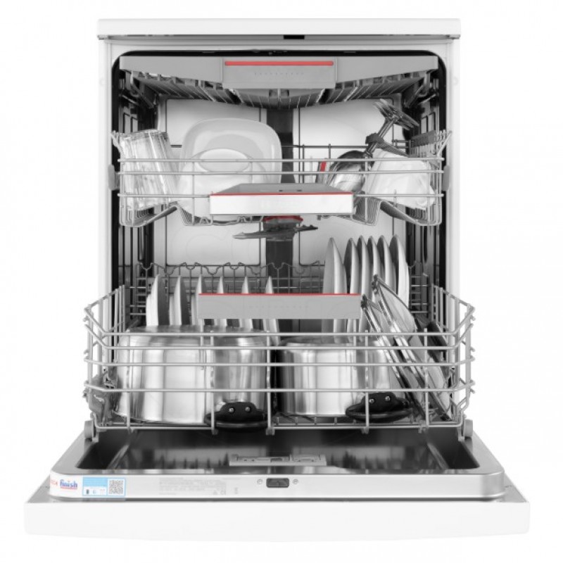 Bosch Serie 6 SMS6ECW04E - Vaatwasser- Vrijstaande vaatwasser -60 cm - Wit - Stil- Efficient Dry: verbeterde droogprestaties door de automatisch geopende deur - VarioLade: een lade voor bestek, klein kookgerei en zelfs kleine kopjes