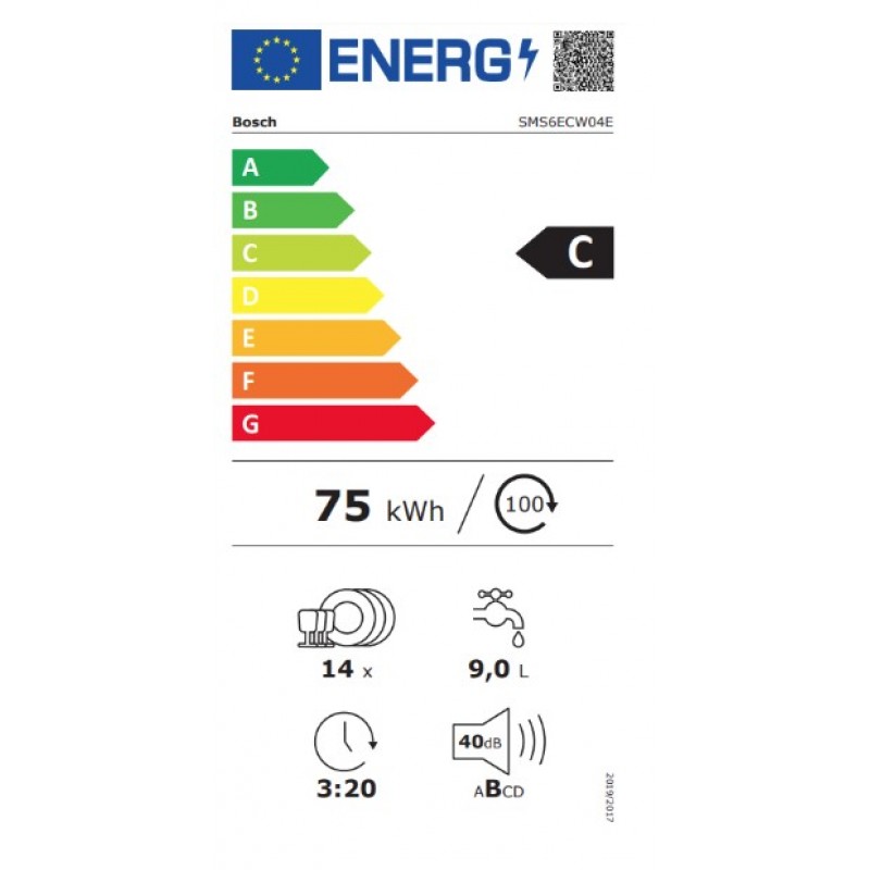 Bosch Serie 6 SMS6ECW04E - Vaatwasser- Vrijstaande vaatwasser -60 cm - Wit - Stil- Efficient Dry: verbeterde droogprestaties door de automatisch geopende deur - VarioLade: een lade voor bestek, klein kookgerei en zelfs kleine kopjes