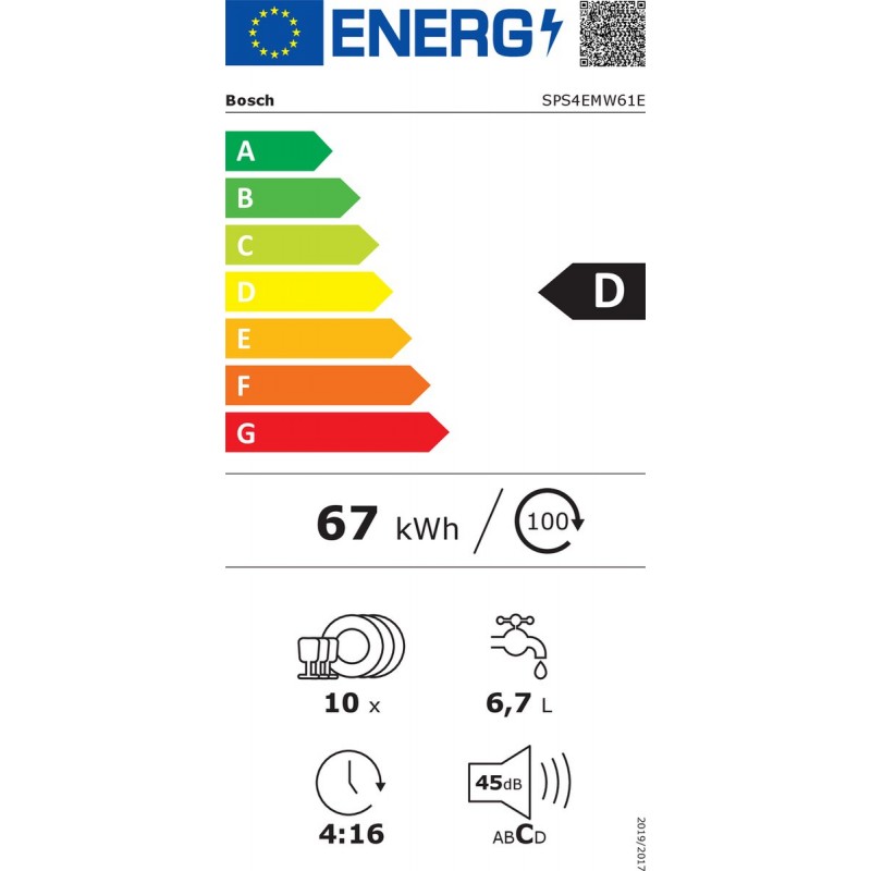 Bosch SPS4EMW61E - Serie 4 - Vrijstaande Vaatwasser - Wit