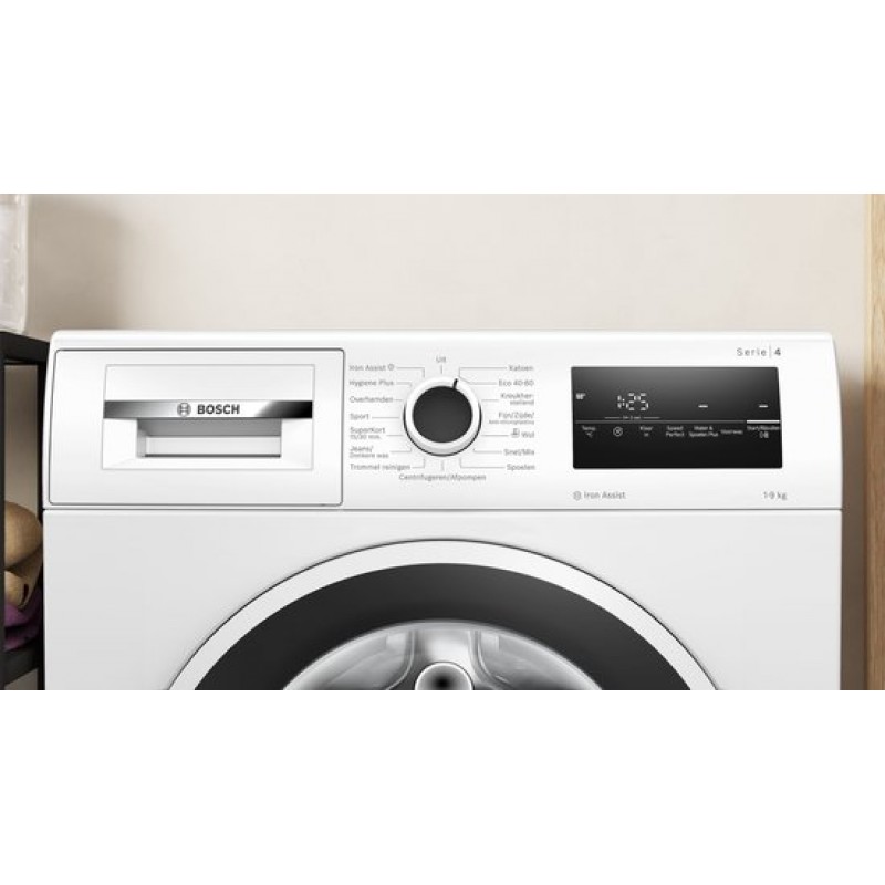 Bosch WAN2827TNL - Serie 4 - Wasmachine met stoom - 9 KG - 1400 rpm - Energielabel A - Iron Assist: vermindert kreukels tot 50% - Stil - Bespaar water met ActiveWater Plus - SpeedPerfect: tot 65% sneller wassen
