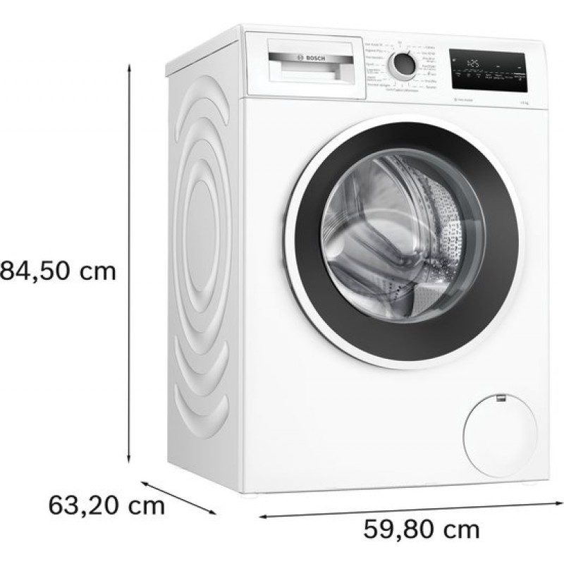 Bosch WAN2827TNL - Serie 4 - Wasmachine met stoom - 9 KG - 1400 rpm - Energielabel A - Iron Assist: vermindert kreukels tot 50% - Stil - Bespaar water met ActiveWater Plus - SpeedPerfect: tot 65% sneller wassen