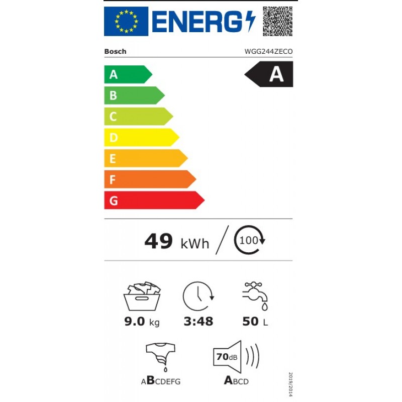 Bosch WGG244ZECO - Wasmachine - 9 kg - 1400 tpm - Energieklasse A