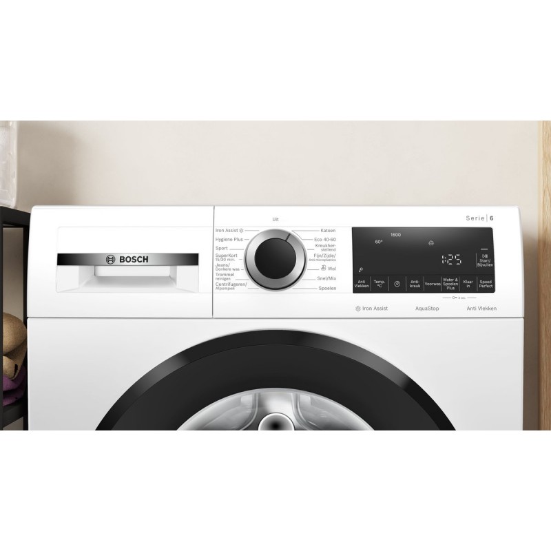 Bosch WGG246ZCNL - Serie 6 - Wasmachine - Wasmachine met stoom - 1600 rpm - 9 kg - Energielabel A - Iron Assist: vermindert kreukels tot 50% - Bespaar water met ActiveWater Plus