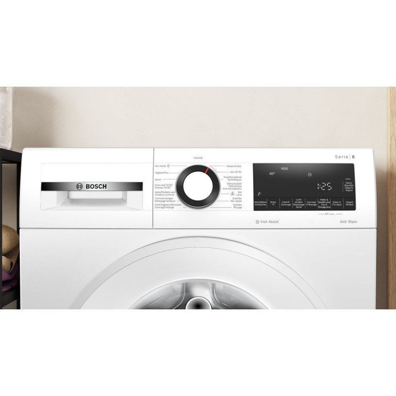 Bosch Serie 6 - WGG246ZEFG - Wasmachine - Wasmachine met stoom - 1600 rpm - 9 kg - Energielabel A - Iron Assist: vermindert kreukels tot 50% - NL/FR Display - Bespaar water met ActiveWater Plus