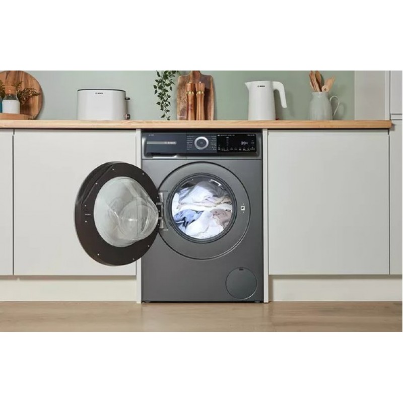 BOSCH Series 6 Plus WGH254ARGB i-DOS AntiStain WiFi-compatibele wasmachine met 10 kg capaciteit en 1400 toeren per minuut - Grafiet