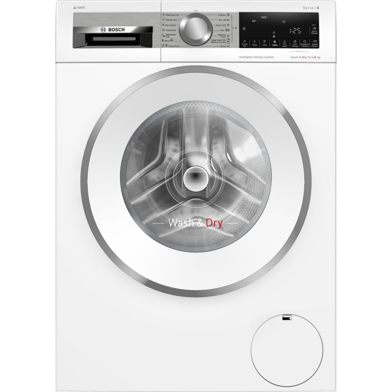 Bosch WNG254A9BY - Serie 6 - Was-droogcombinatie - Wassen en drogen in 1 keer - Extra stil - 10.5/6 kg - 1400 rpm - Automatisch doseren - Met stoom - ENG Display