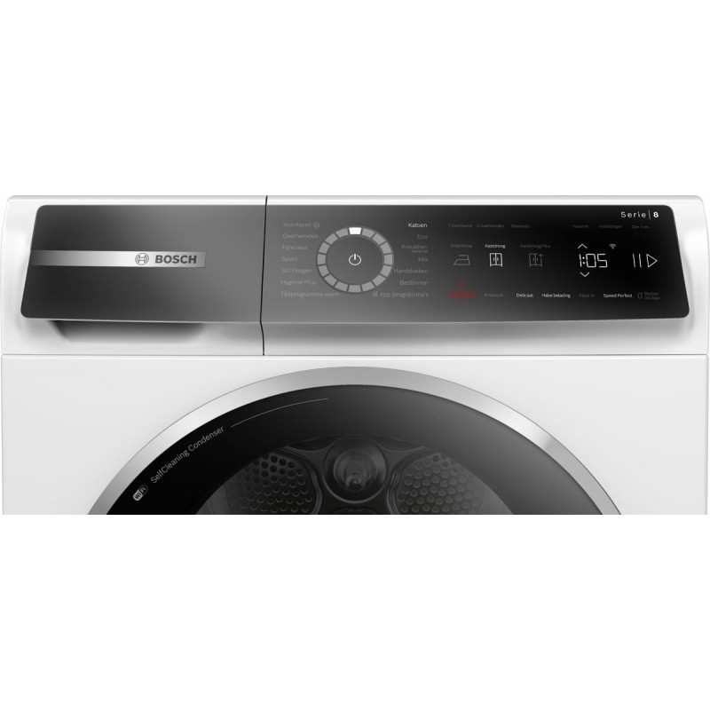 Bosch WQB246CPNL - Serie 8 - Wasdroger - Warmtepompdroger - Zelfreinigende condensor - Blijvend energiezuinig - Zeer stil- 9 kg - Droogt zoals jij wilt met Auto Dry - Wit