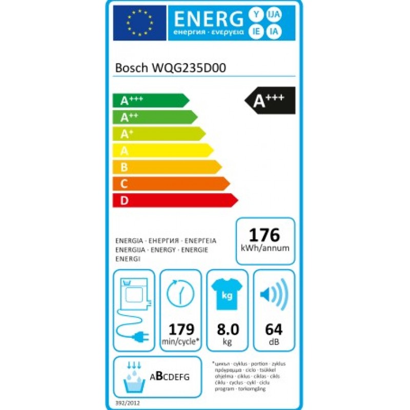 Bosch WQG235D00 - Warmtepompdroger - 8 kg - Zelfreinigende Condensor - 64 dB - Energieklasse A+++