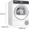 Bosch WQH246DCFG Serie 6 - Wasdroger - Warmtepompdroger - 9 kg - Wit - Blijvend energiezuinig door Zelfreinigende condensor - Droogt zoals jij wilt met Auto Dry - Zeer stil - NL/FR Display
