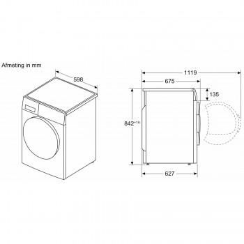 BOSCH WRB247C5NL - 9 kg - 57 dB - Energielabel A Warmtepompdroger