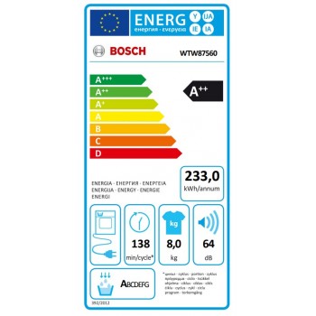 Refurbished - Bosch Wtw87560nl Warmtepompdroger 8kg
