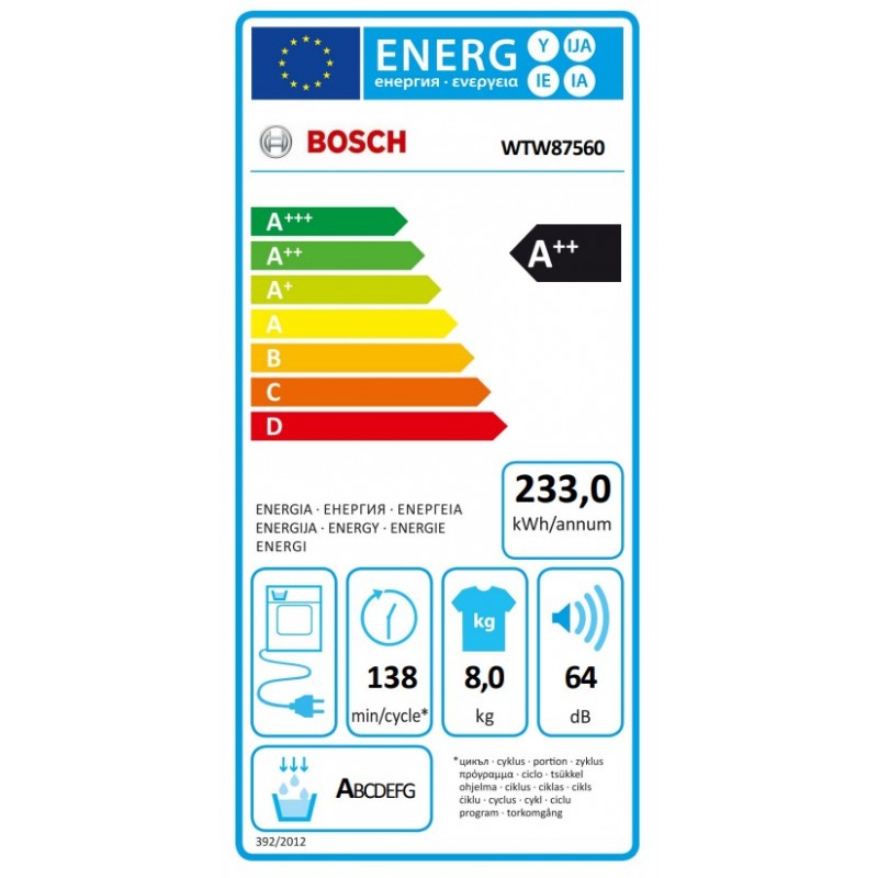 Refurbished - Bosch Wtw87560nl Warmtepompdroger 8kg