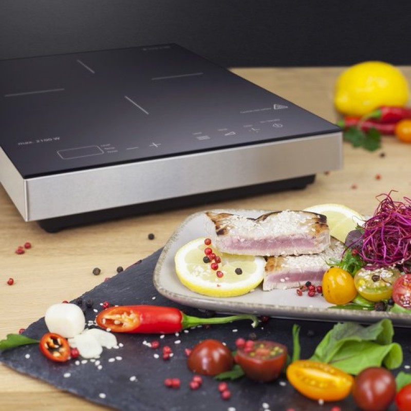 CASO Enkele vrijstaande inductieplaat S-Line 2100, verstelbare temperatuur van 60-240 °C, 2100 Watt