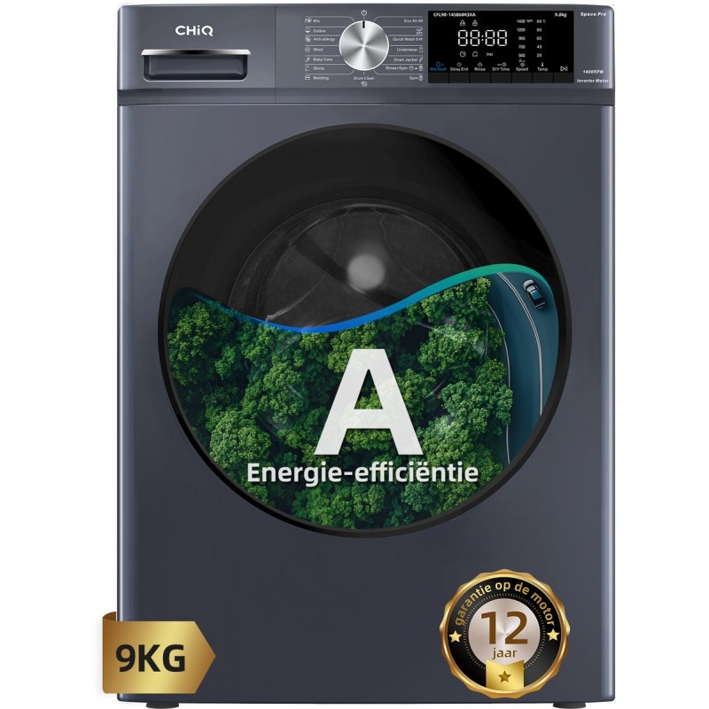 CHiQ CFL90-14586IM3XA - Wasmachine - 9 KG - Space Pro - 16 programma's - AI Smart - Stoomwassen & Quick Wash - Energieklasse A