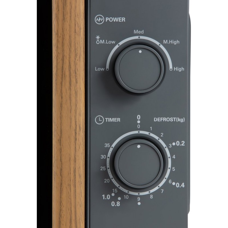DOMO DO2920 Solo Microgolfoven “Wood You” - Magnetron - 20 L - 700 watt - Grijs - Houtlook Handvat