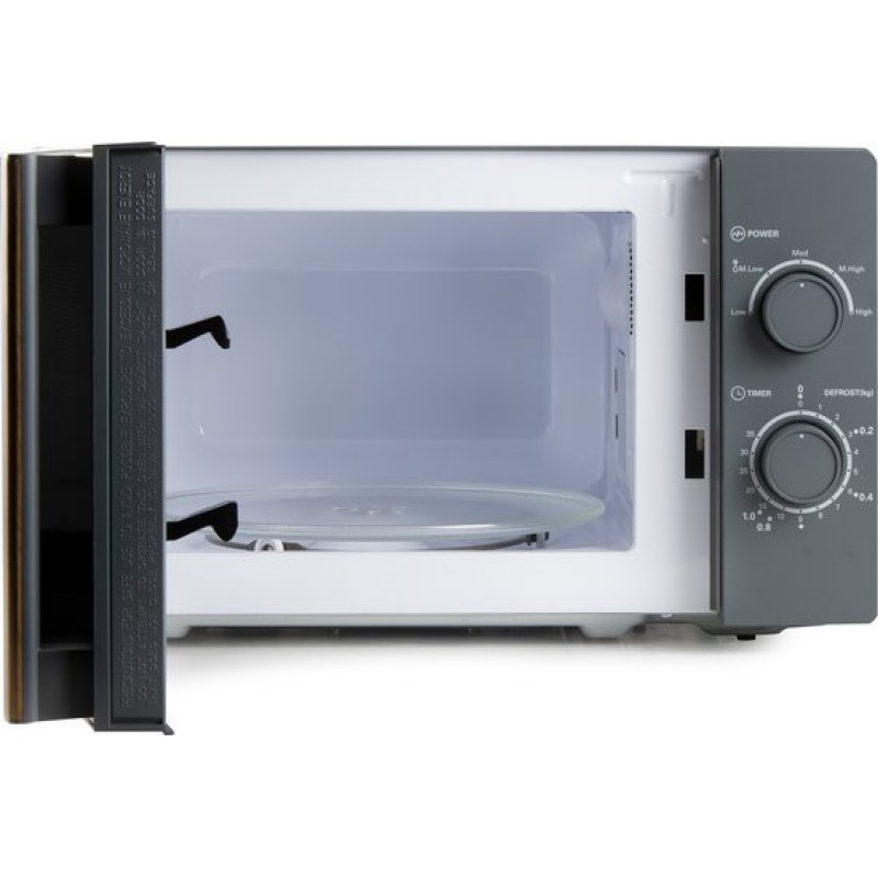 DOMO DO2920 Solo Microgolfoven “Wood You” - Magnetron - 20 L - 700 watt - Grijs - Houtlook Handvat