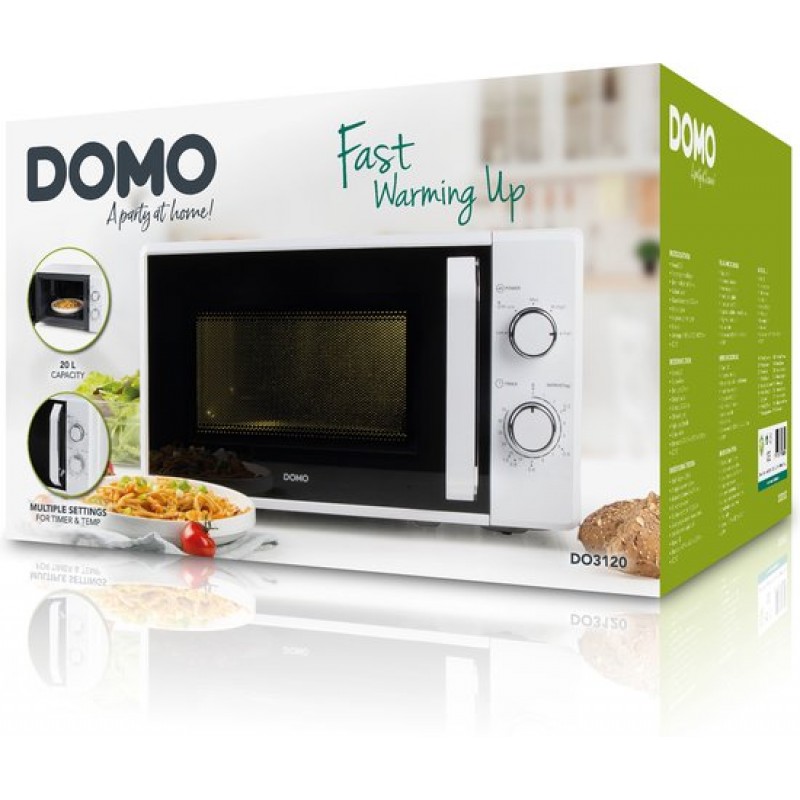 DOMO DO3120 Microgolfoven solo - 20 L - 800 W - wit