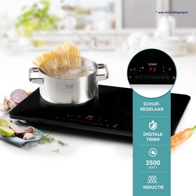 DOMO DO333IP Inductiekookplaat - 2 pits - 3500W - 20cm