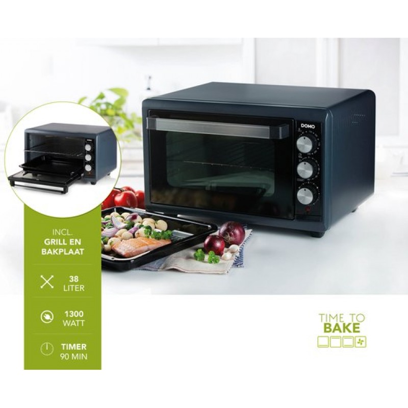 DOMO DO518GO - Grillbakoven - 38L - Vrijstaand - Zwart
