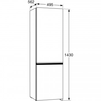 ETNA KCV343ZWA - Koel-vriescombinatie - breedte 49.5 cm - hoogte 143 cm - inhoud 175 l