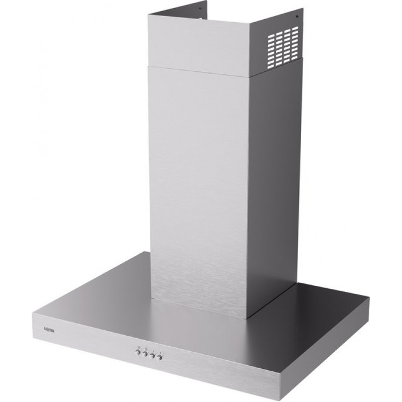 ETNA AB260RVS - Blokmodel Schouwkap - RVS - Energielabel A - 3 Afzuigstanden - LED spots - Afvoer naar buiten of recirculatie - Druktoetsen