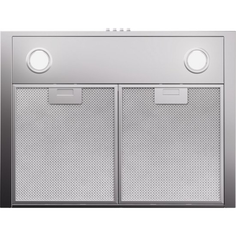 ETNA AB260RVS - Blokmodel Schouwkap - RVS - Energielabel A - 3 Afzuigstanden - LED spots - Afvoer naar buiten of recirculatie - Druktoetsen