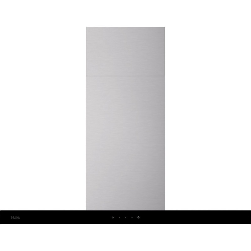 ETNA AB791RVS - RVS schouwkap met glasdesign front - 90 cm - A++