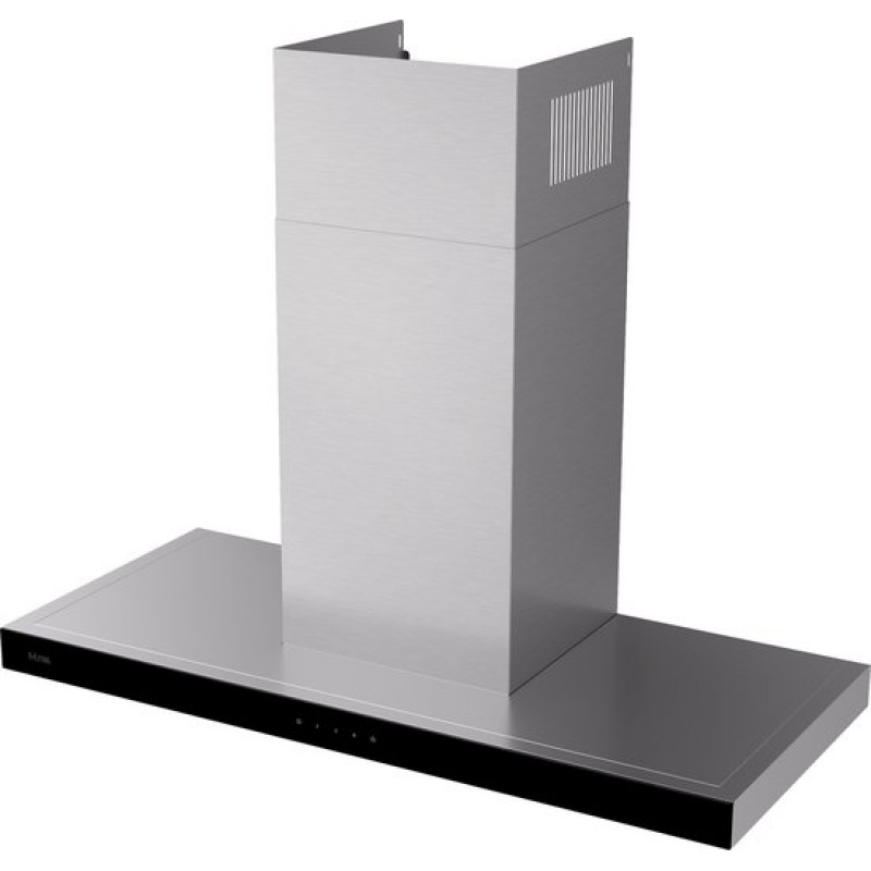 ETNA AB791RVS - RVS schouwkap met glasdesign front - 90 cm - A++