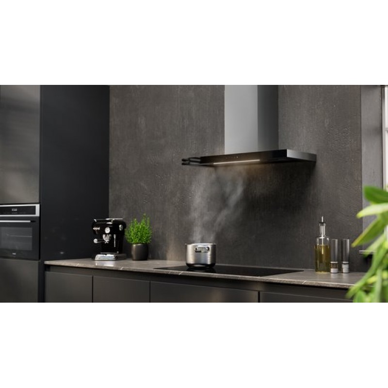 ETNA AB791RVS - RVS schouwkap met glasdesign front - 90 cm - A++